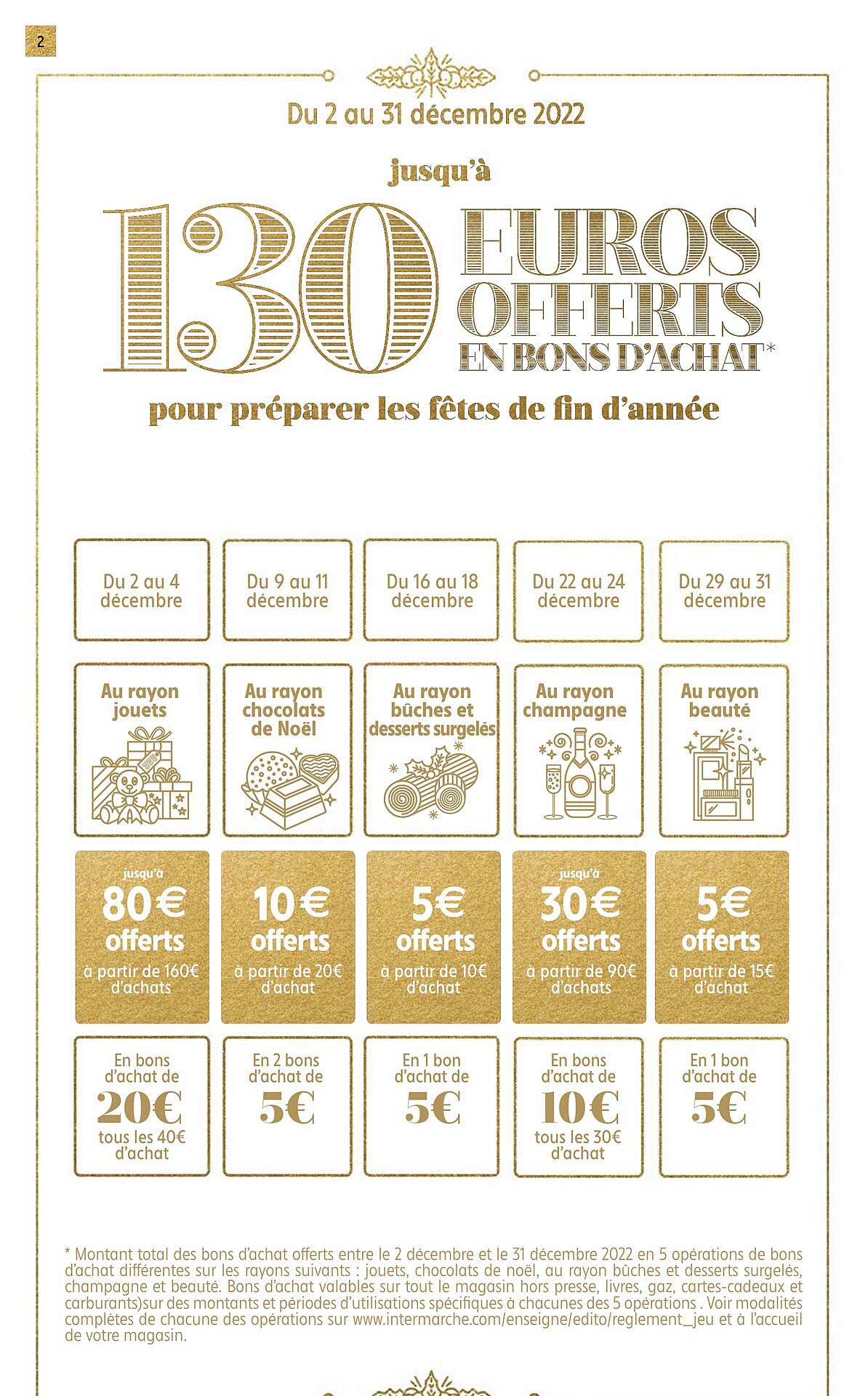 130 euros offerts en bons d'achat