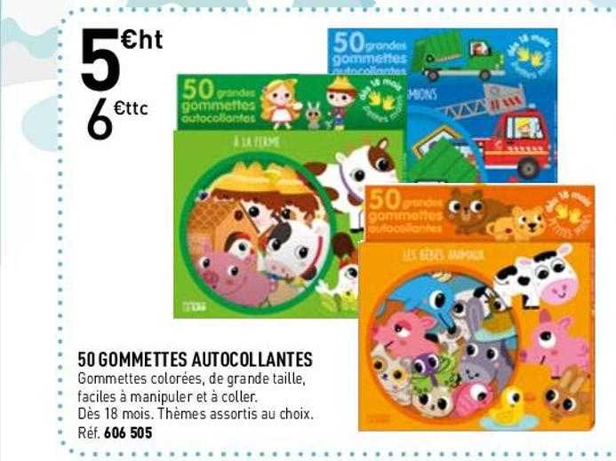 50 gommettes autocollantes