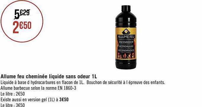 Allume Feu Cheminée Liquide Sans Odeur 1l