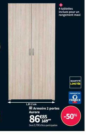 armoire 2 portes aurore
