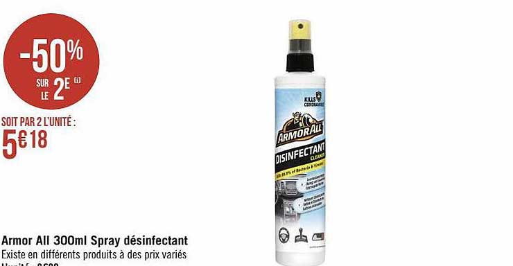 armor all 300ml spray désinfectant