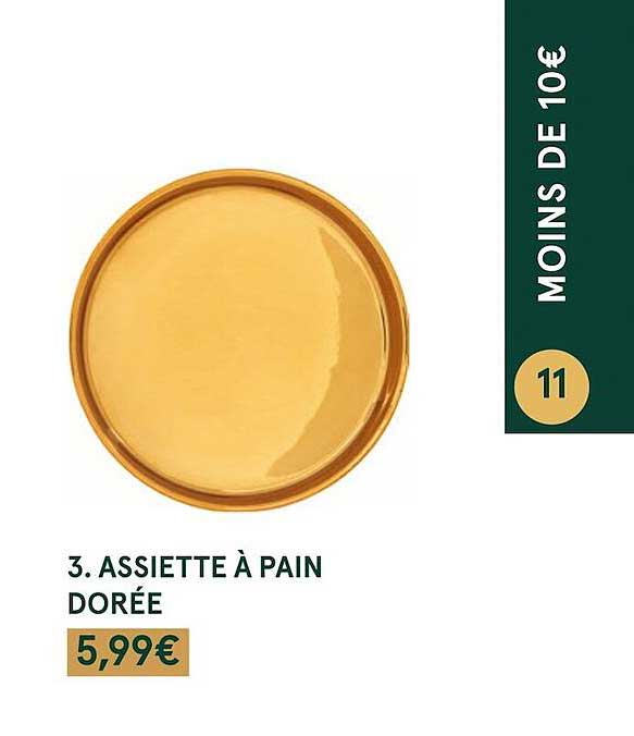assiette à pain dorée