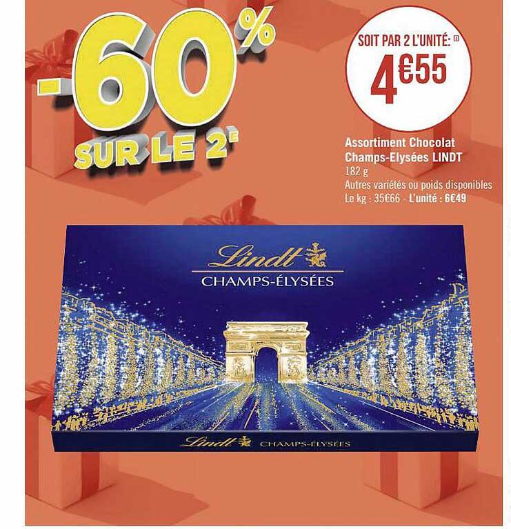 assortiment chocolat champs-Elysées lindt