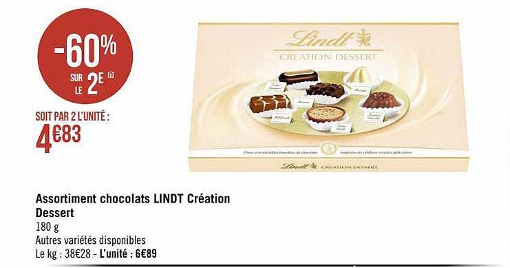 Assortiment Chocolats Lindt Création Dessert