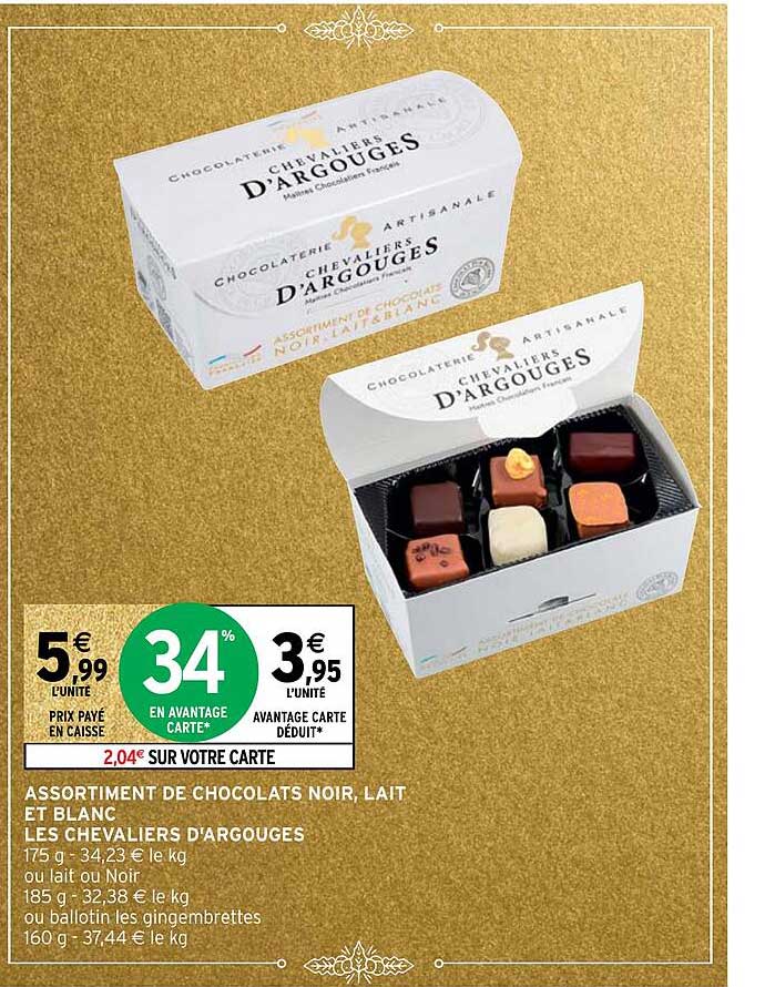 assortiment de chocolats noir, lait et blanc les chevaliers d'argouges