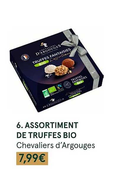 assortiment de truffes bio chevaliers d'argouges