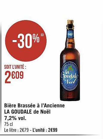 bière brassée à l'ancienne la goudale de noël 7,2% vol.