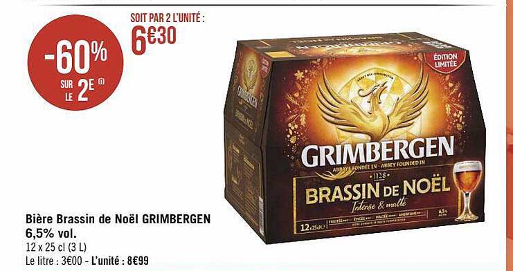 bière brassin de noël grimbergen 6,5% vol.
