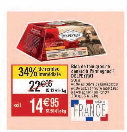 bloc de foie gras de canard à l'armagnac delpeyrat