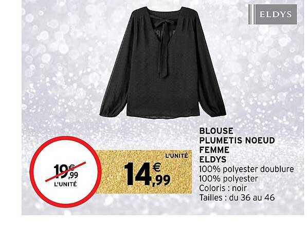 Blouse Plumetis Nœud Femme Eldys