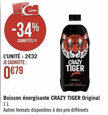 boisson énergisante crazy tiger original