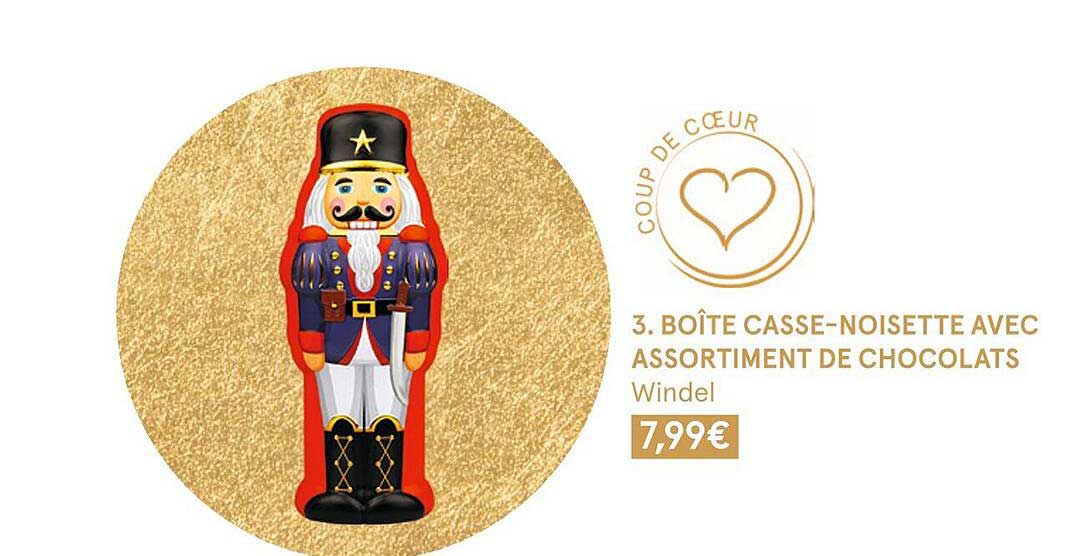 boîte casse-noisette avec assortiment de chocolats