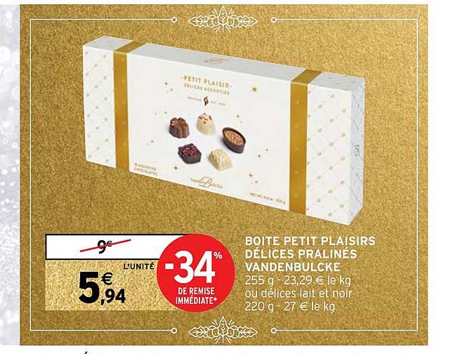 boîte petit plaisirs délices pralinés vandenbulcke