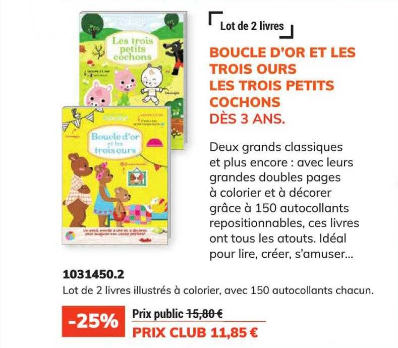 boucle d'or et les trois ours, les trois petits cochons