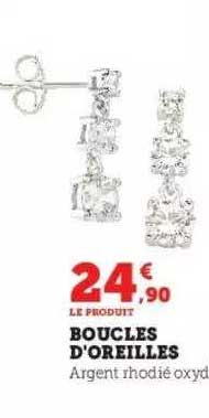 boucles d'oreilles argent rhodié oxydes