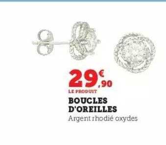 boucles d'oreilles argent rhodié oxydes