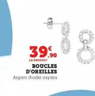 boucles d'oreilles argent rhodié oxydes