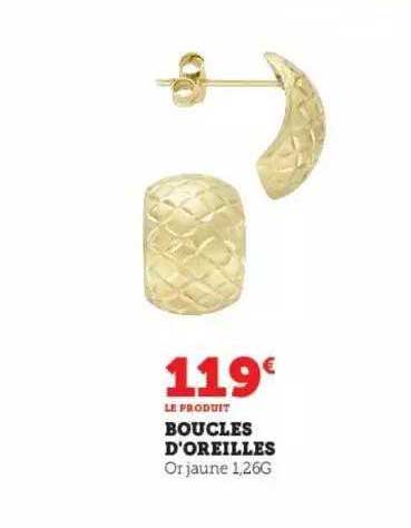 boucles d'oreilles or jaune 1,26 g