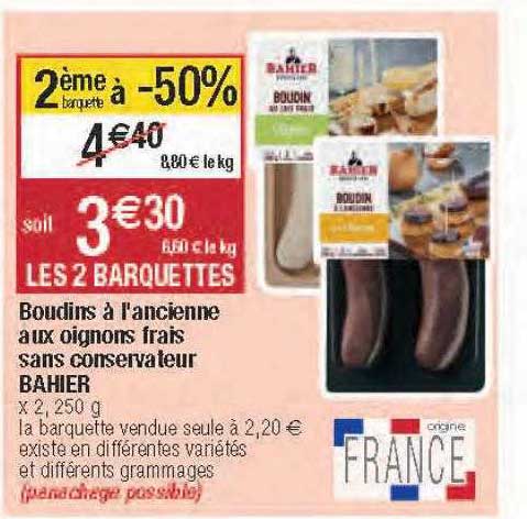 Boudins à L'ancienne Aux Oignons Frais Sans Conservateur Bahier