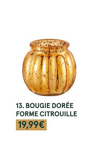 bougie dorée forme citrouille