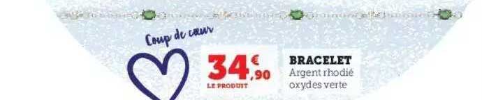 bracelet argent rhodié oxyde  verte