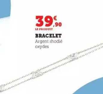 bracelet argent rhodié oxydes