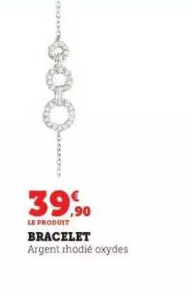 bracelet argent rhodié oxydes