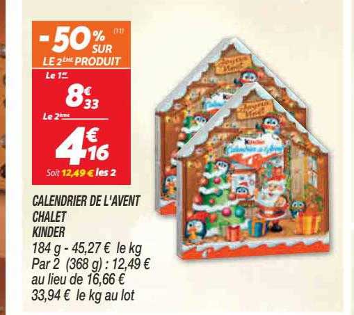 calendrier de l'avent chalet kinder