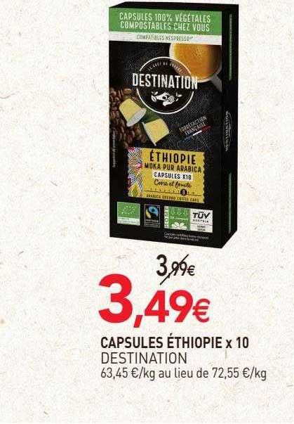 Capsules éthiopie X 10 Destination