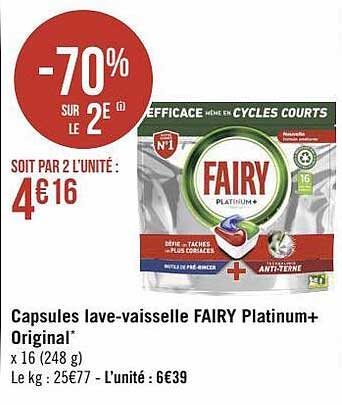 capsules lave-vaisselle fairy platinum+ original