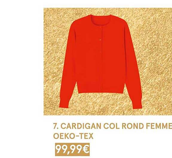 cardigan col rond femme oeko-tex