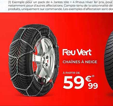 chaînes à neige feu vert