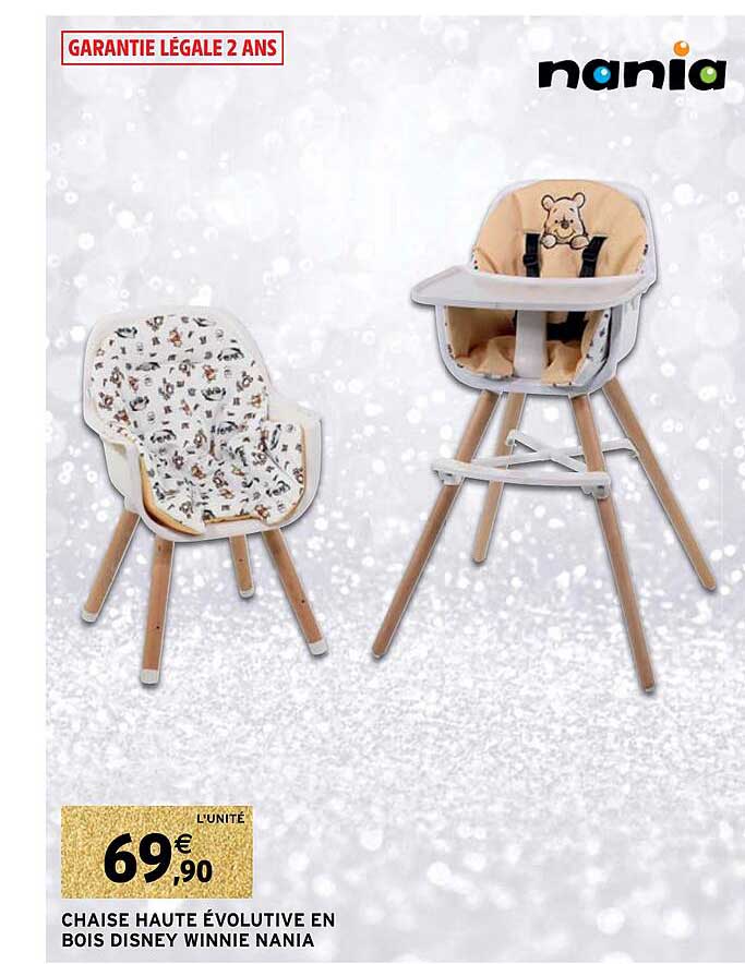 chaise haute évolutive en bois disney winnie nania
