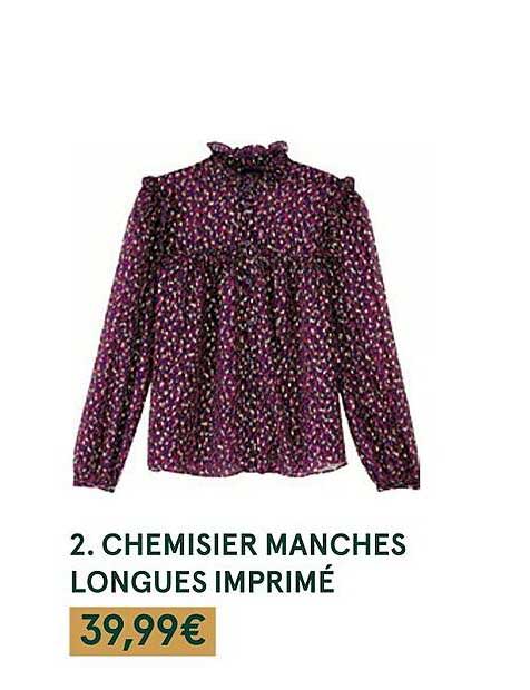 chemisier manches longues imprimé