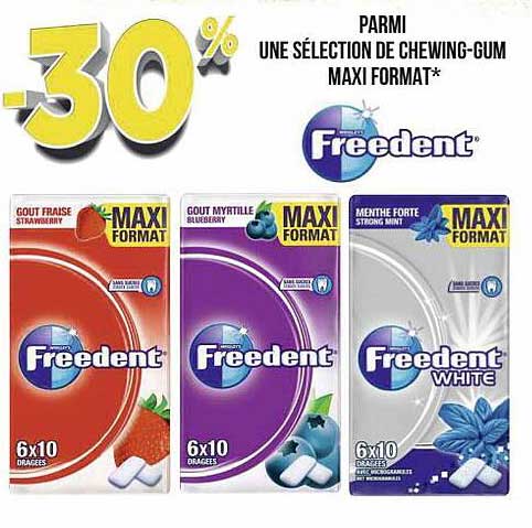 chewing-gum maxi format freedent