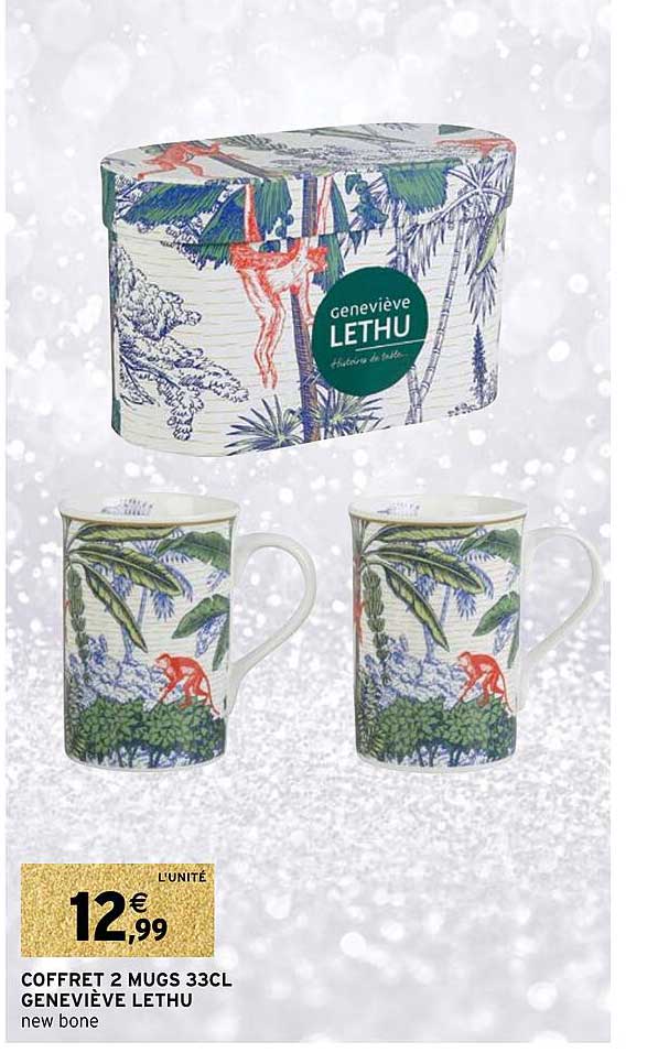 coffret 2 mugs 33cl geneviève lethu