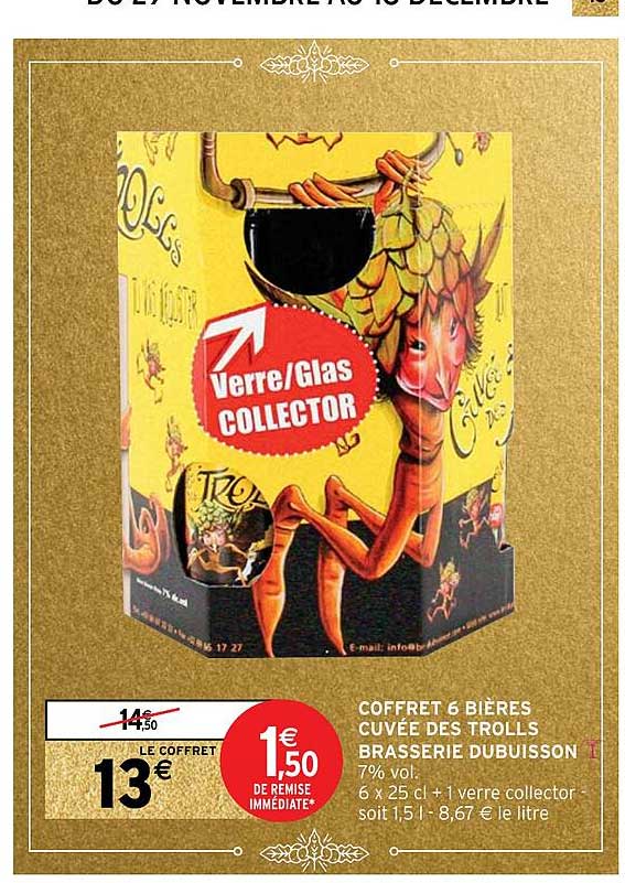 coffret 6 bières cuvée des trolls brasserie dubuisson