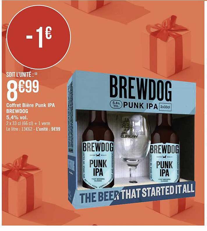 coffret bière punk ipa brewdog 5,4% vol.