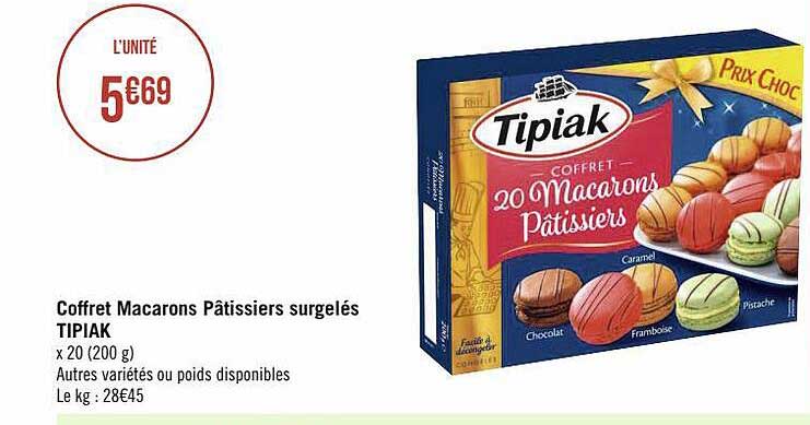 coffret macarons pâtissiers surgelés tipiak
