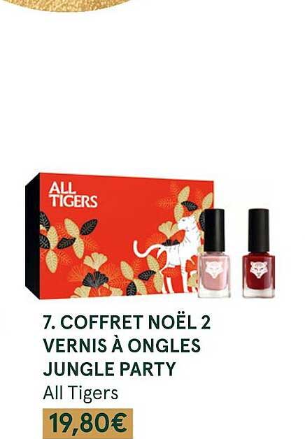 coffret noël 2 vernis à ongles jungle party all tigers