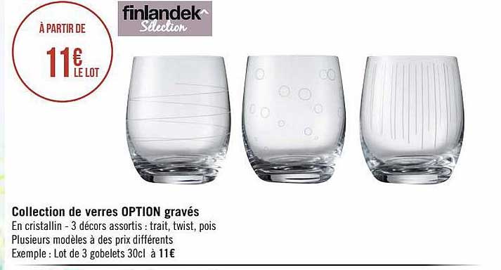 collection de verres option gravés finlandek sélection