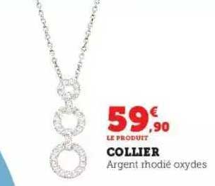 collier argent rhodié oxydes