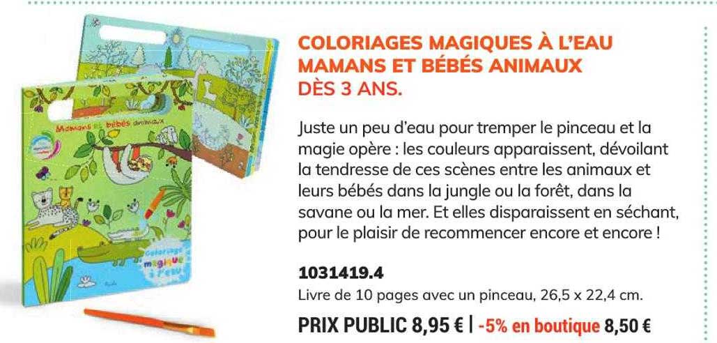 coloriages magiques à l'eau mamans et bébés animaux