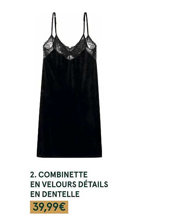 combinette en velours détails en dentelle