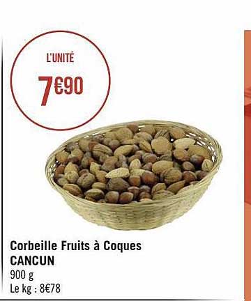 corbeille fruits à coques cancun