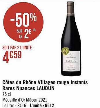 côtes du rhône villages rouge instants rares nuances laudun