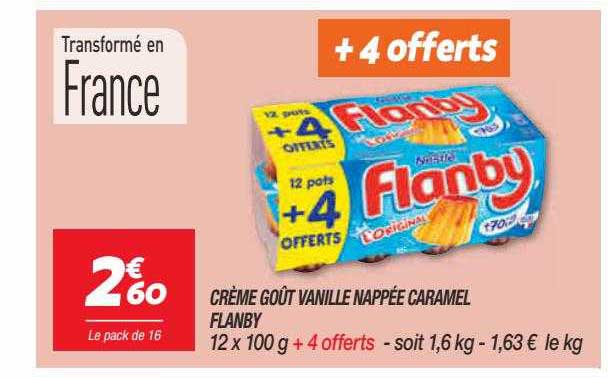 Crème Goût Vanille Nappée Caramel Flanby