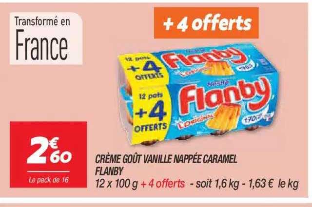 Crème Goût Vanille Nappée Caramel Flanby
