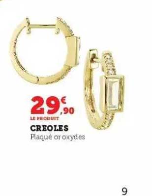 créoles plaqué or oxydes