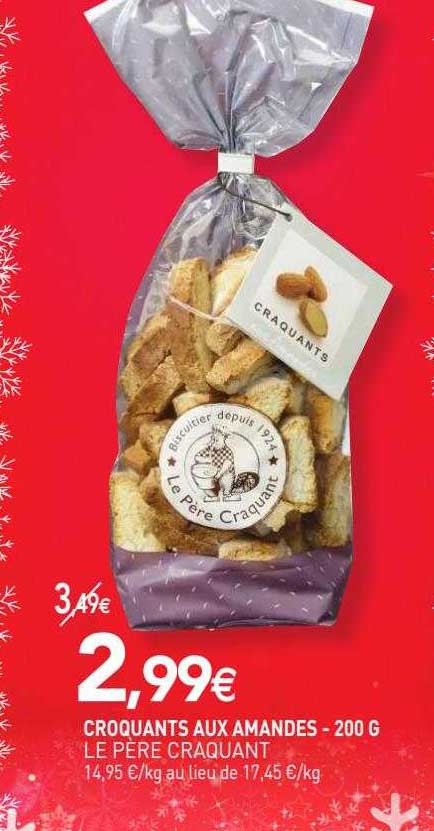 croquants aux amandes le père craquants - 200 g